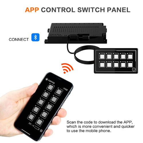 10 Gang Switch Membrane Touch Panel Control Box With Bluetooth App Control